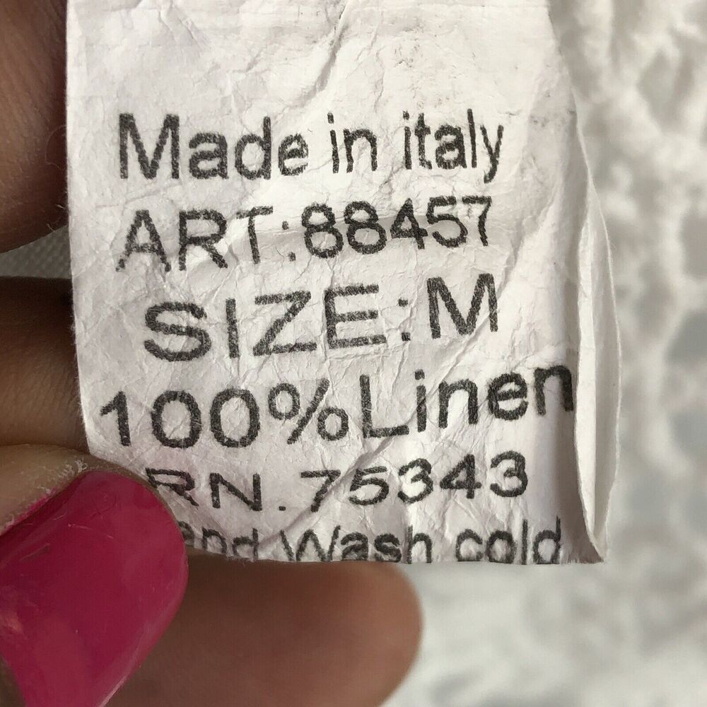 Lungo L'arno Made In Italy 100% Linen Crochet Sleeveless White Top Size M - Picture 14 of 15